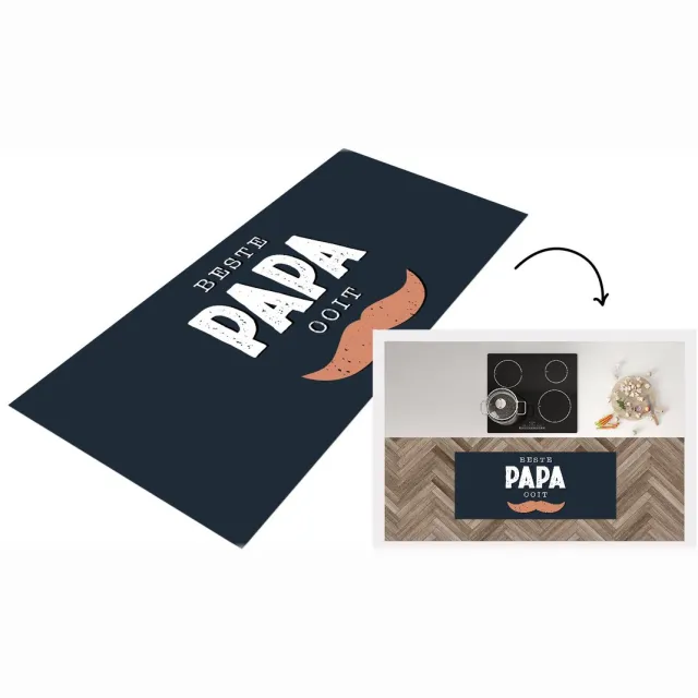 KitchenYeah Keukenloper - Loper keuken - Vaderdag Kado - Vader - Spreuken - Quote - Beste papa ooit - Keukenloper vinyl Multicolor