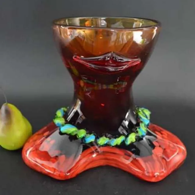 Gilde handwerk GlasArt Vaas van Glas 'Skinny' amber
