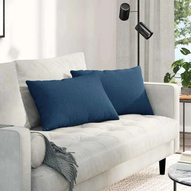 vidaXL Sofa Kussens 2 st Stof Blauw 60 x 40 cm
