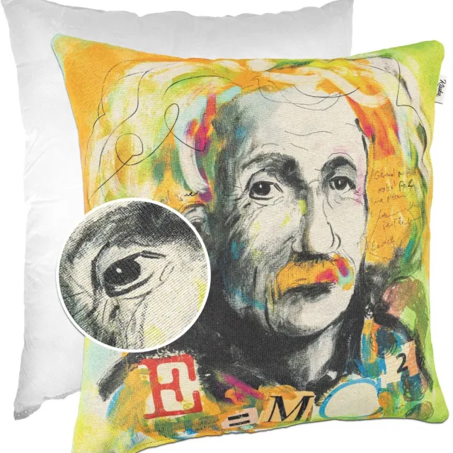 ANRO Albert Einstein Sierkussen 40x40 cm - Gobelin - Inclusief vulling Multicolor