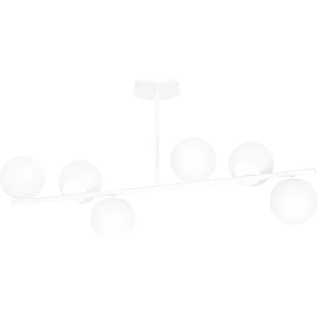 Emibig Odder hanglamp wit met melkwitte bollen 6x E14 - Perfect voor sfeervolle verlichting in uw woonkamer