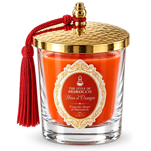 The Style Of Morocco Geurkaars Fleur d'Oranger - Elegant Glow - 190 g Oranje