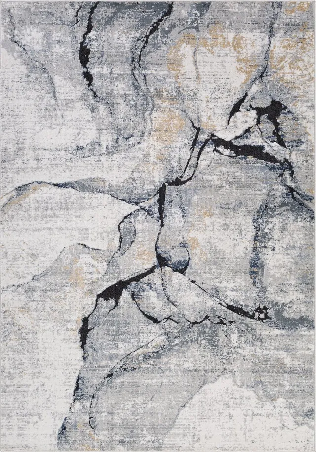 Surya Lyna vloerkleed modern abstract donkerblauw
