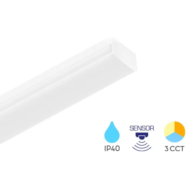 BRAYTRON PROLINE - Led Batten - Led Balk - Plafondlamp - 36W - 120cm - Met Bewigingssensor - Aanpasbare licht kleur 3000/4000/6000K - IP40 - wIT