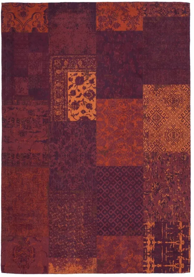 Dutch XXL Retro Vloerkleed | Tapijt | Symphony | Patchwork | Rood | 80x150 cm
