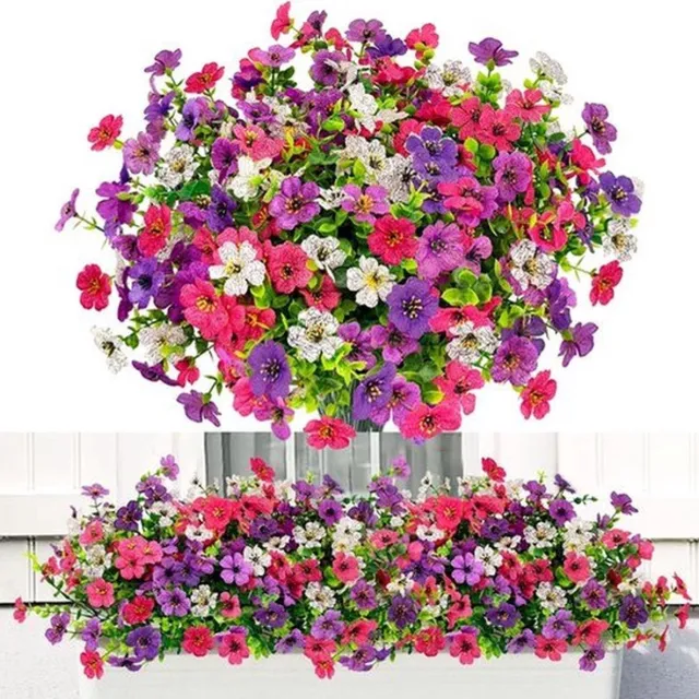 Flintry 12 Bossen Kunstbloemen voor Buiten - Realistische Zijden Bloemen Levendsecht - Weerbestendig en UV-bestendig - Geschikt voor Balkonbak, Tuin, Voordeur en Terras - Decoratie voor Binnen en Buiten