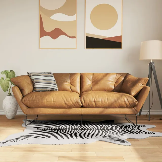 vidaXL Vloerkleed zebrapatroon wasbaar 120x170 cm zwart wit, foto 2