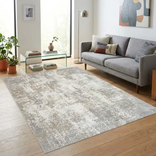 TapisTrend Designer tapijt Beige 80x150 cm Modern abstract vloerkleed met een gestructureerd, verweerd effect voor de woonkamer, slaapkamer en eetkamer