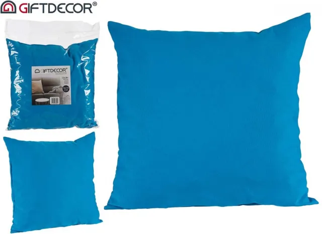 Giftdecor voordeel set 2 sierkussens incl vulling - 40*40cm - helblauw