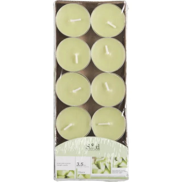 Arti Casa Geurtheelichtjes - 10x stuks - meloen - lichtgroen - was - 3,5 uur