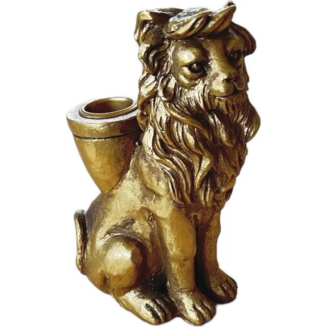 Daan Kromhout Design Kandelaar - Gouden kandelaar - Gouden leeuwtje kandelaar - Leeuwenkandelaar - Kandelaar leeuw - Premium - 15 cm Goudkleurig