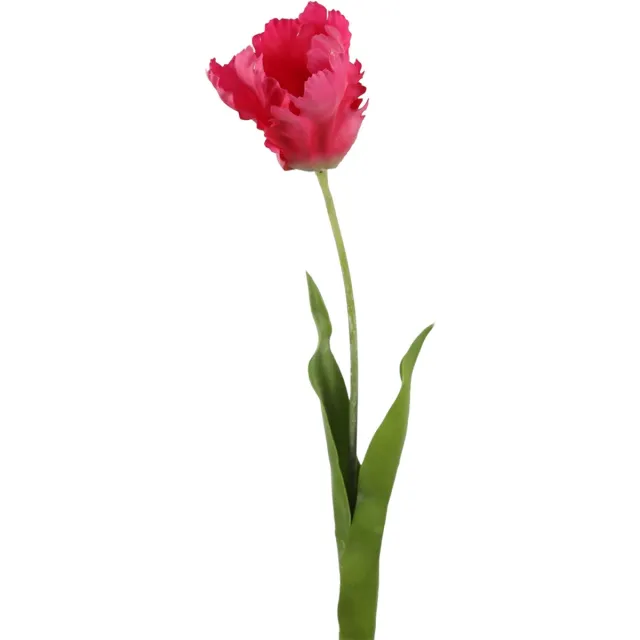 Viv! Home Luxuries Tulp Papegaai - zijden bloem - roze fuchsia - 69cm