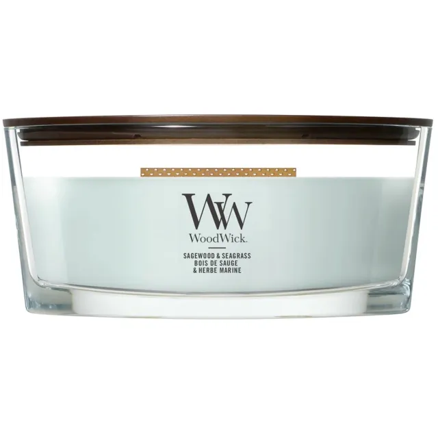 Woodwick geurkaars Sagewood & Seagrass - Ellipse
