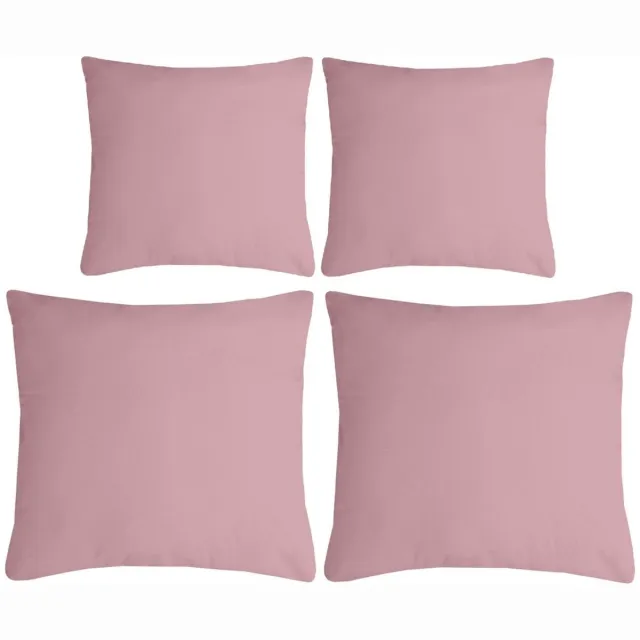 Stof Textile sierkussen Nelson - set 4x - roze - 2 formaten - bank kussens - polyester