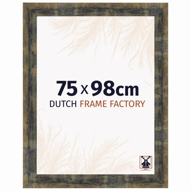 Dutch Frame Factory Fotolijst 75x98 cm - MDF - Blauw Goud Gemeleerd - Praag