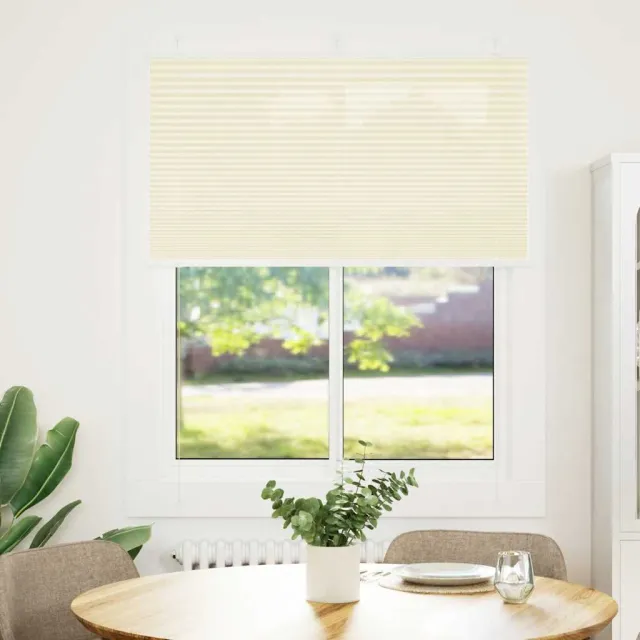 vidaXL Plissé rolgordijn 110x150cm stofbreedte 109,4cm polyester crème