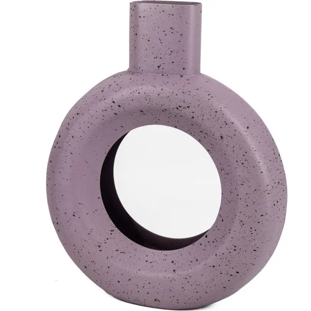homebound by ky Metalen donut vaas lila dots | bloemenvaas Paars