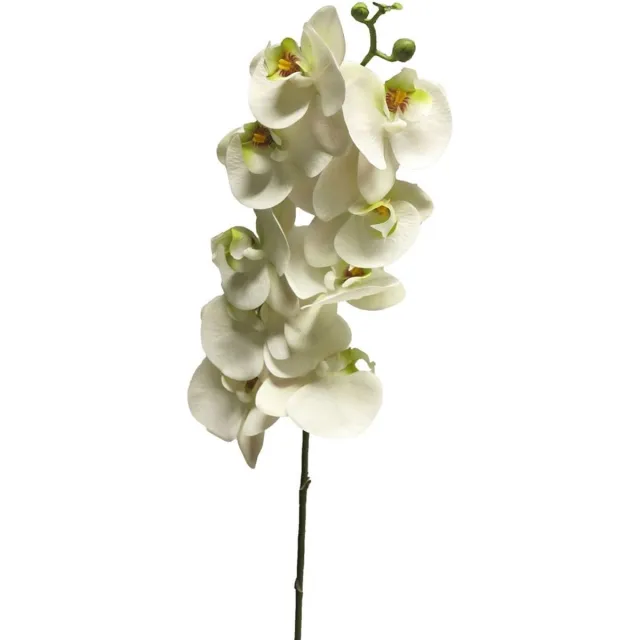 Bellatio Design Kunstbloem Orchidee Bora - wit - 108 cm - losse stelen - kunst zijdebloemen - Phalaenopsis