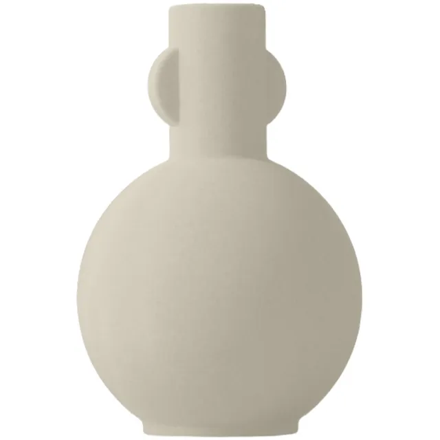 Layvo NESSA Vaas - Crème - D17 x H25 cm - droogbloemen vaas - gerecycled plastic