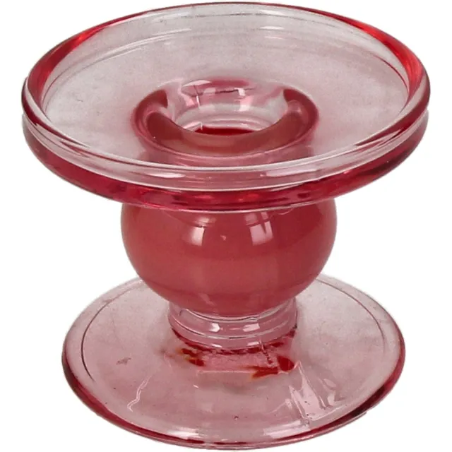 HD Collection Kaarsenhouder Glas Roze 9x9x7cm