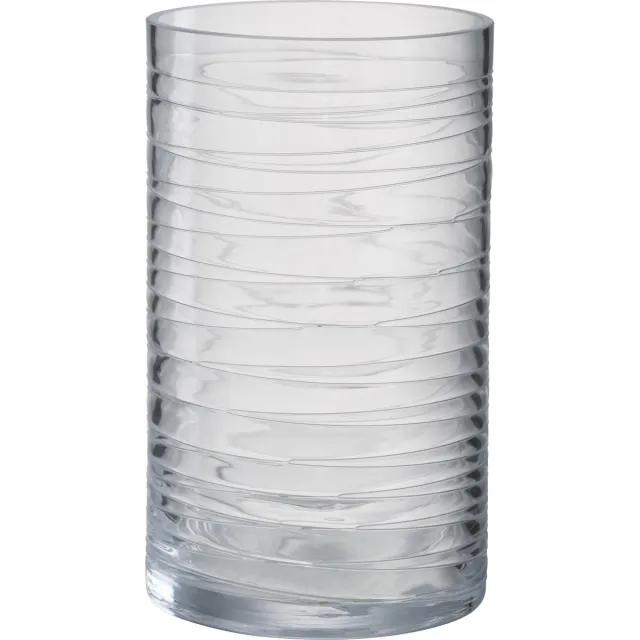 J-Line windlicht Strepen - glas - transparant - large