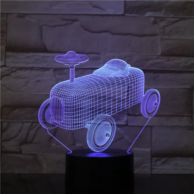 MC Living 3D Led Lamp Met Gravering - RGB 7 Kleuren - Loopauto
