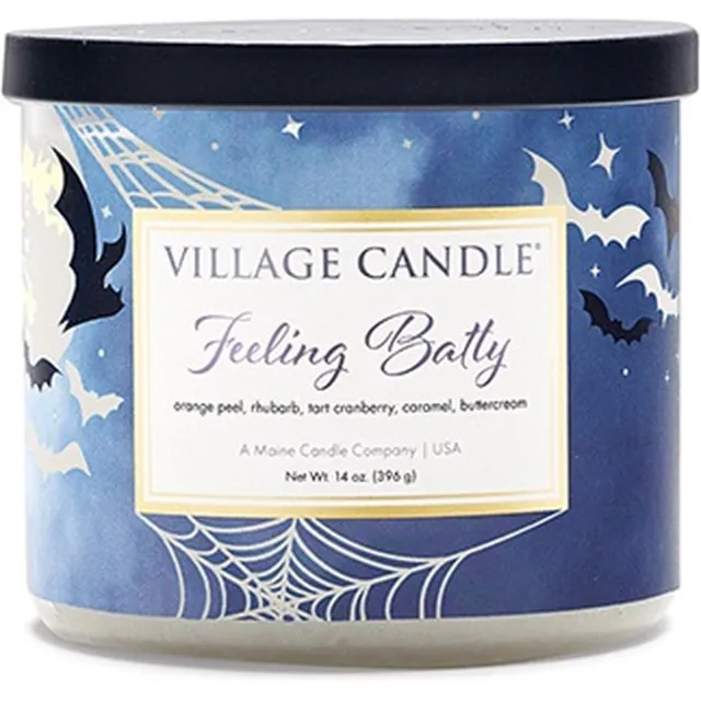 village candle Feeling Batty - Geurkaars- Halloween blauw