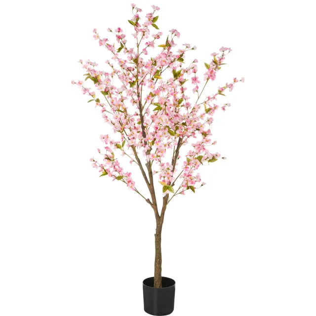 Beliani CHERRY TREE - Kunstplant - Roze - 180 cm - Synthetisch materiaal Groen