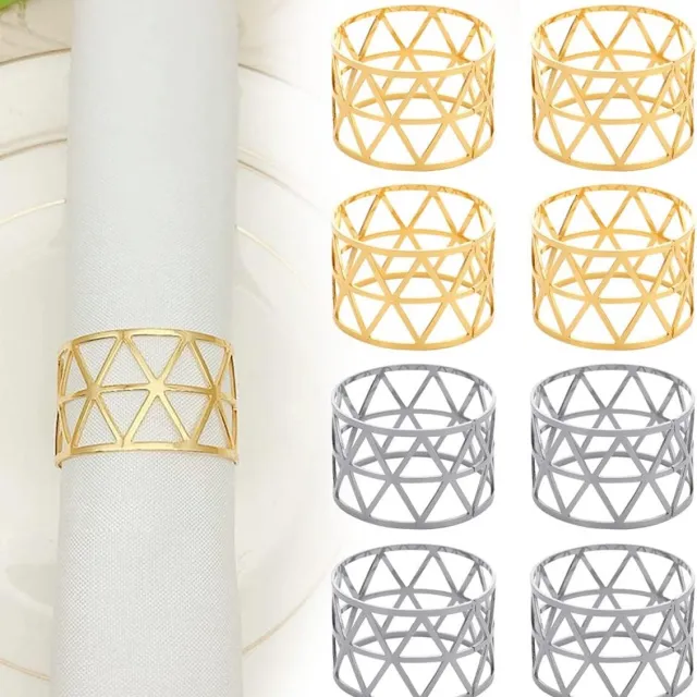 Ibenzoa Vintage Zilveren Tafeldecoratie Set - 8 Servetringen voor Formele Avonden zilver goud