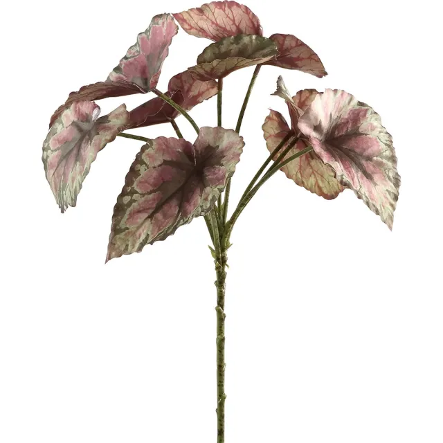PTMD Leaves Plant Begonia Kunsttak - 17 x 22 x 33 cm - Paars/groen