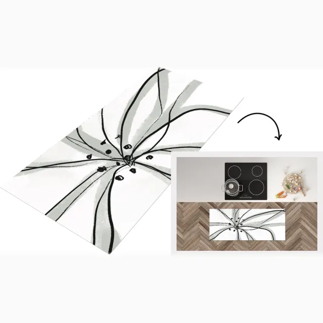 KitchenYeah Keukenloper - Loper keuken - Bloemen - Abstract - Design - Keukenloper vinyl Multicolor