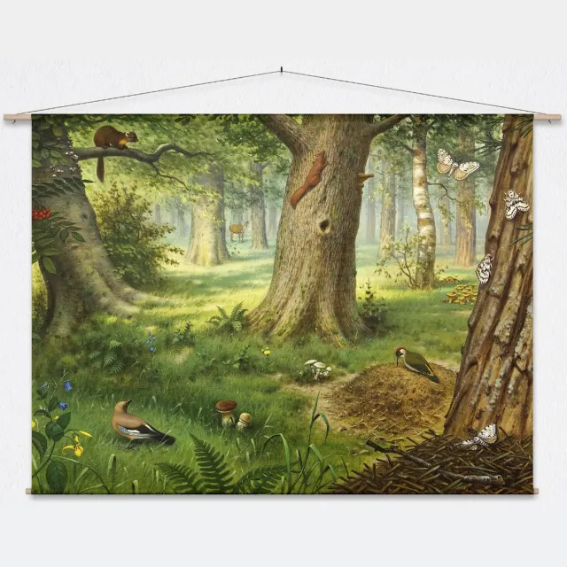 wallchart unlimited Wandkleed In het bosch van M.A. Koekkoek - XL: Landscape 175 x 130 cm groen