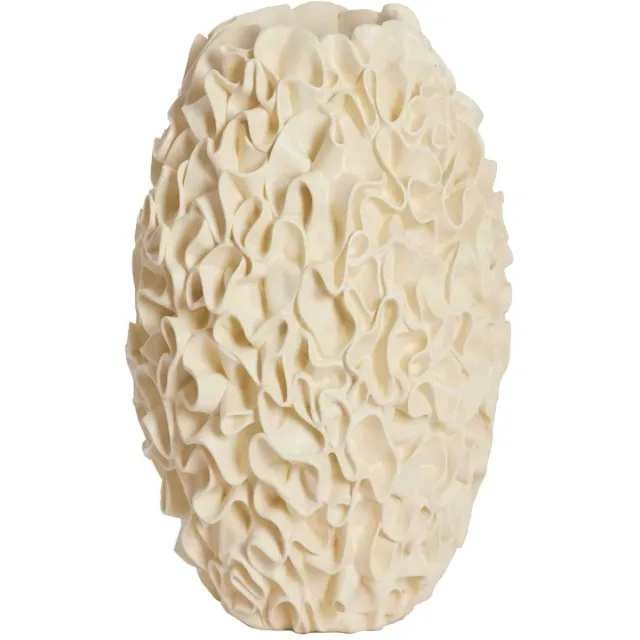 Light & Living Vaas Agello - Wit - Ø26cm - Synthetisch-Kunststof - Modern - Bloemenvaas - Woondecoratie - Decoratieve vaas voor woonkamer of slaapkamer