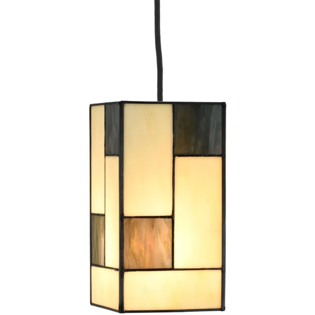 Coloured by Art Tiffany Hanglamp Mondriaan small square - Art Deco Trade Grijsblauw
