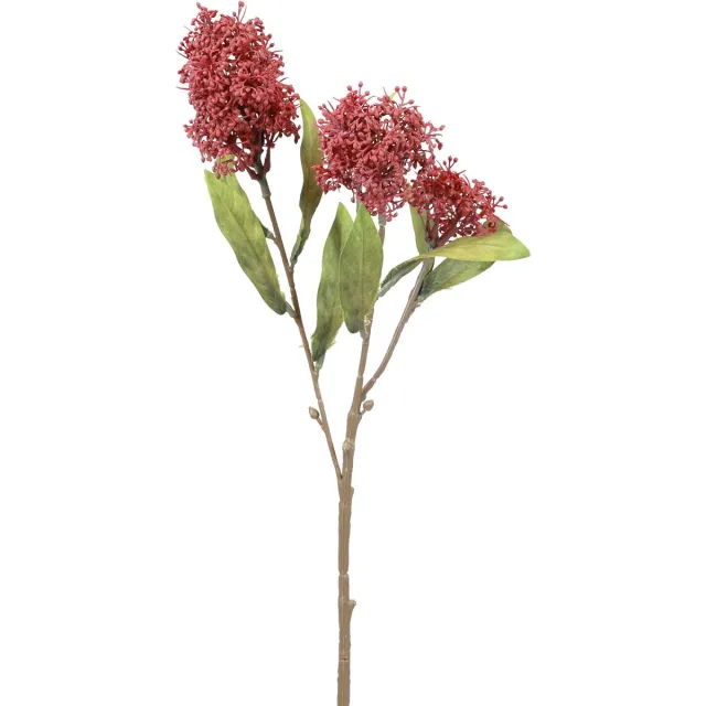 Viana Kunstbloemen van Skimmia Japonica (bordeauxrood), droog uiterlijk, 59 rot