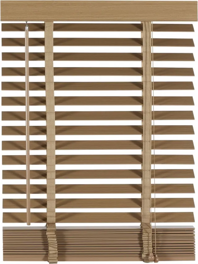 Woonexpress Houten Jaloezie Naturel - 80x210 cm (BxH) - Raamdecoratie - Lamelbreedte 50 mm - inc. Bedieningskoord en Draaistang - Eenvoudig op maat maken en monteren Hout - Naturel