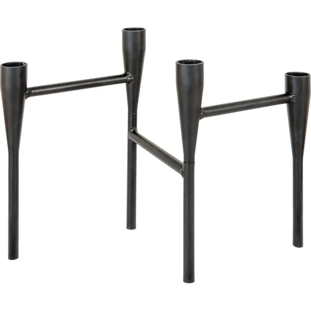 House Nordic Kandelaar - Kaarsenhouder - Voor 4 kaarsen - Zwart 15x28x21 cm - Metaal