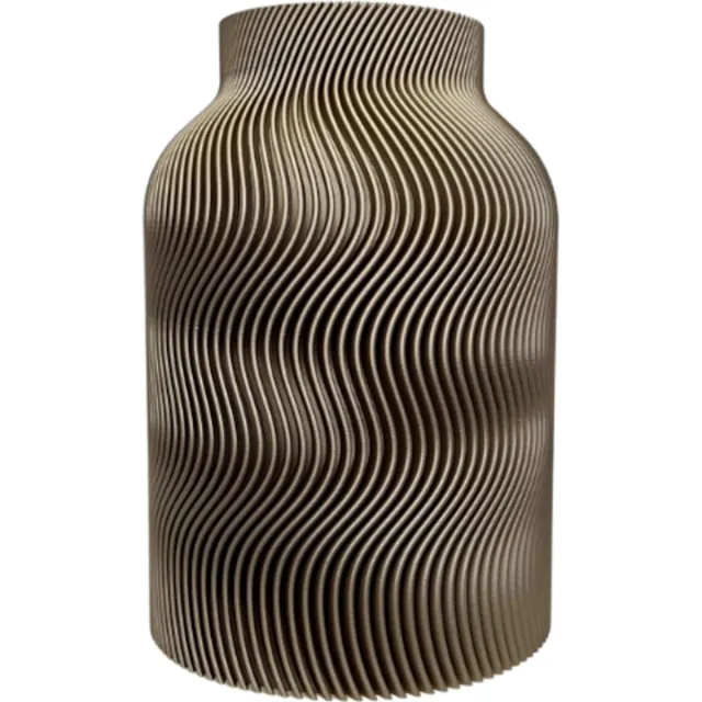 Sieraad & Zo van Mo Vaas met Golven | Iridium Goud | 34cm Hoog