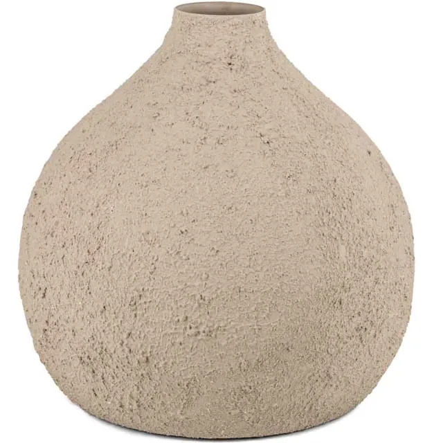 homebound by ky Metalen vaas rough sand | 6,5x33,5x33cm | bloemenvaas metaal rough sand Zand