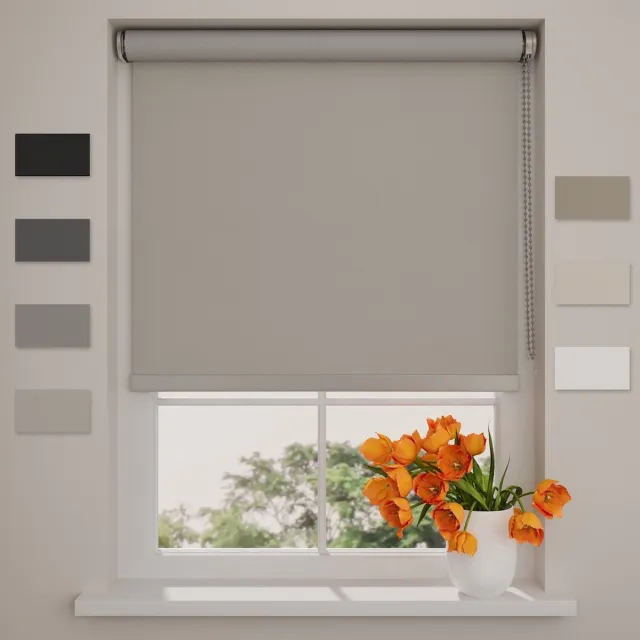 DTCH Rolgordijn Verduisterend - Easy Royal - Licht Grijs - 105 x 190 cm - Rolgordijn zonder boren - Maten van 40 t/m 240 cm breed