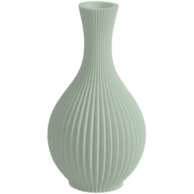 Layvo CADEN Vaas - Salie - D14 x H25 cm - droogbloemen vaas - moderne vaas - gerecycled plastic