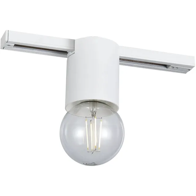 Fantasia Babu railspot van Fantasia voor monofase railsystemen, aluminium, wit, E27-fitting, 1 lichtpunt, lichtbron niet inbegrepen
