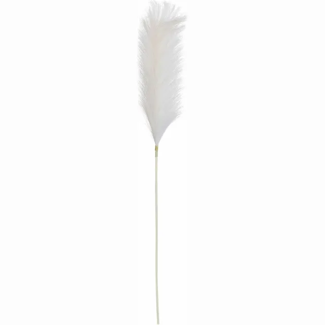 Mica Decorations Pluimgras losse steel/tak - wit - 104 cm - Decoratie kunst bloemen