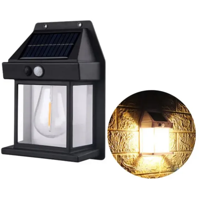 CasaVerse Solar Buitenlamp met bewegingssensor - Wandlamp - Waterdicht - IP65 weerbestendig - Zwart Warm Licht