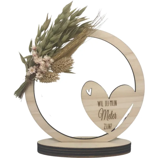 Stars 4 you Hoepel en droogbloemen Wil jij mijn meter zijn? | naturel | cadeau | meter vragen | meter worden | peettante vragen | peettante worden