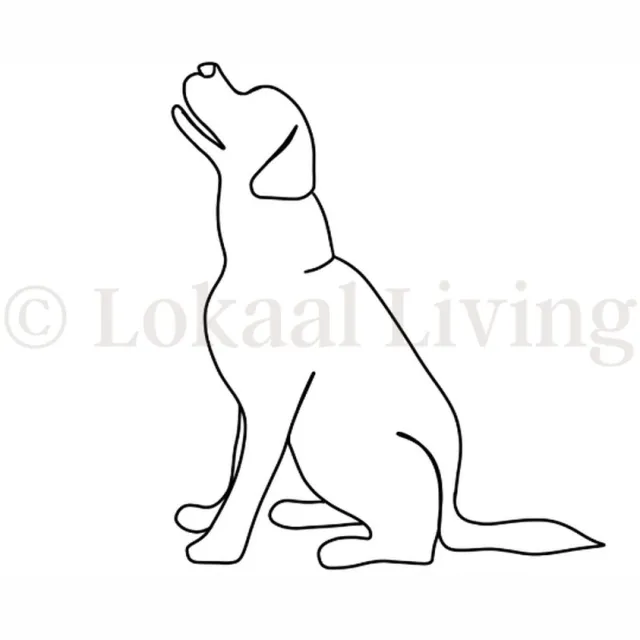 Lokaal Living a4 poster - hond - labrador - one line - line art - zwart wit