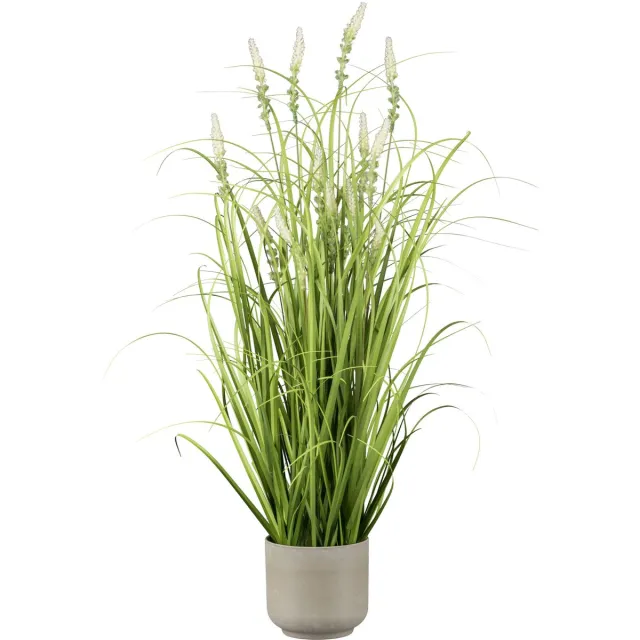 Kopu Kunstplant Pluimgras 75 cm - met Sierpot - Grijs/groen