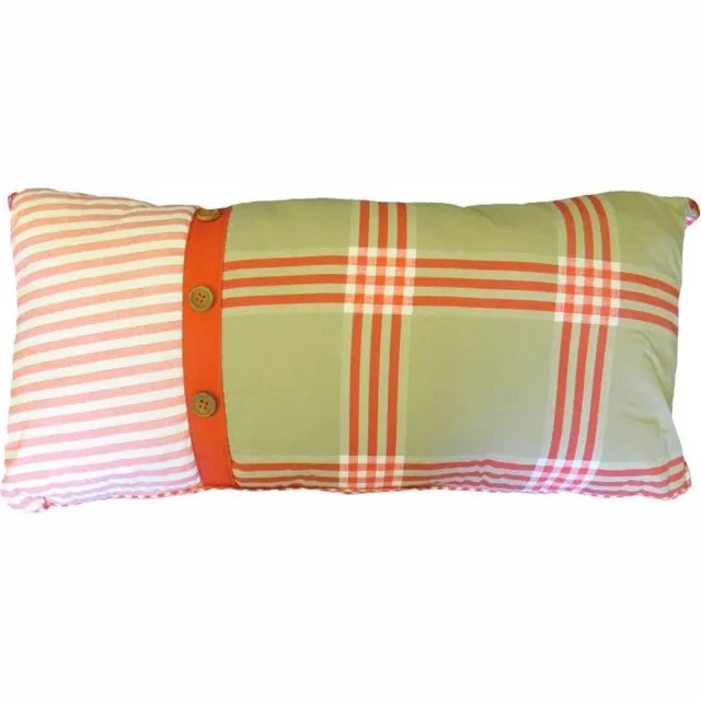 Marieke at Home Natural Check - Sierkussen - 30x60 cm - Red rood