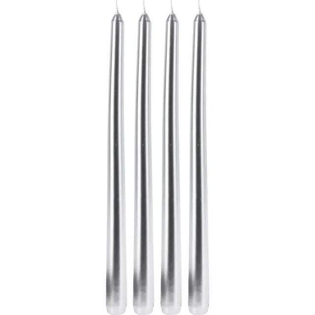 Home & Styling Collection Metalen tafelkaarsen, 30 cm zilver