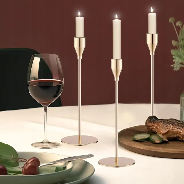 rexe Set van 6 Gouden Kaarshouders voor Kerst en Bruiloft Decoratie